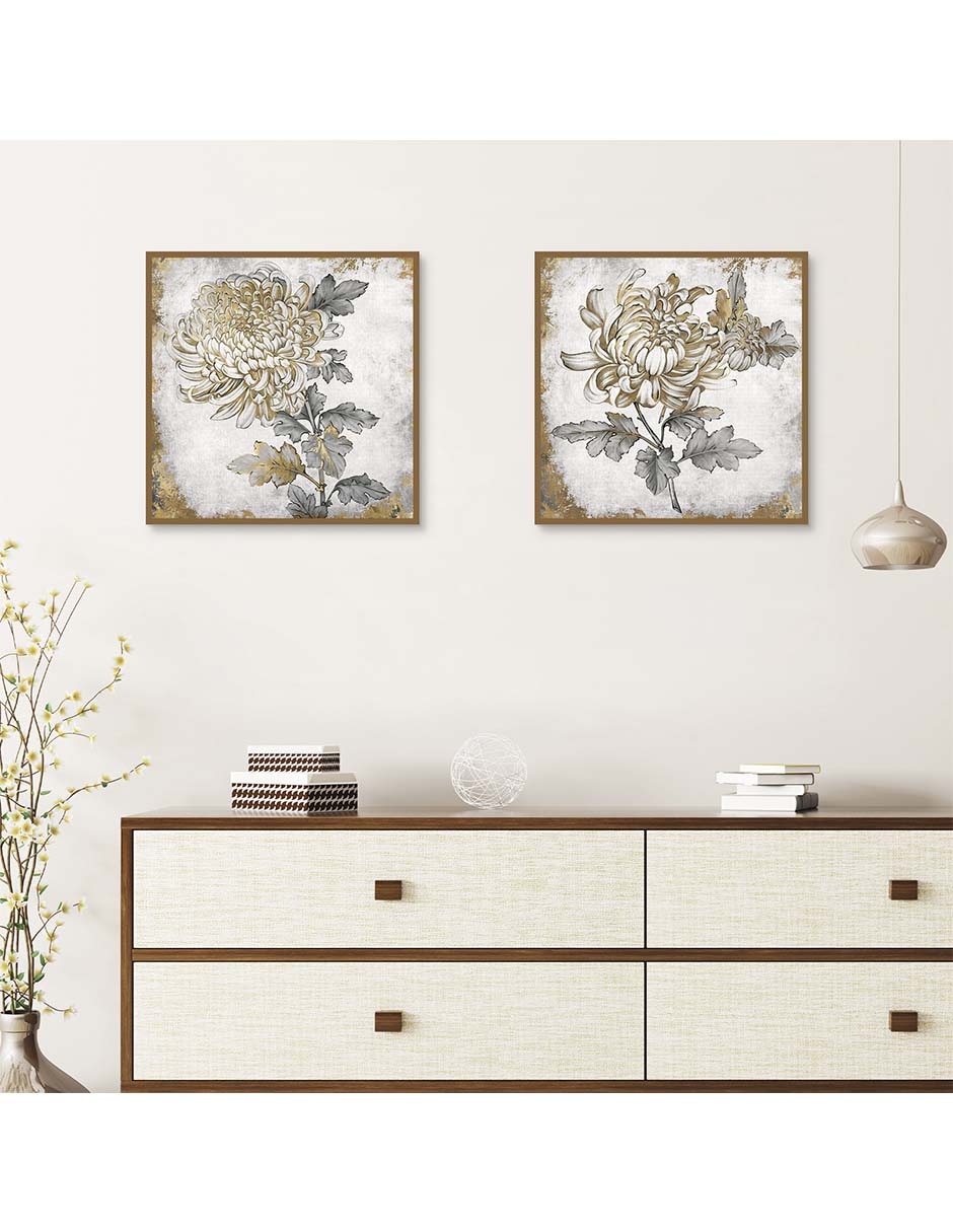 Pintura Flor de oro técnica mixta 2