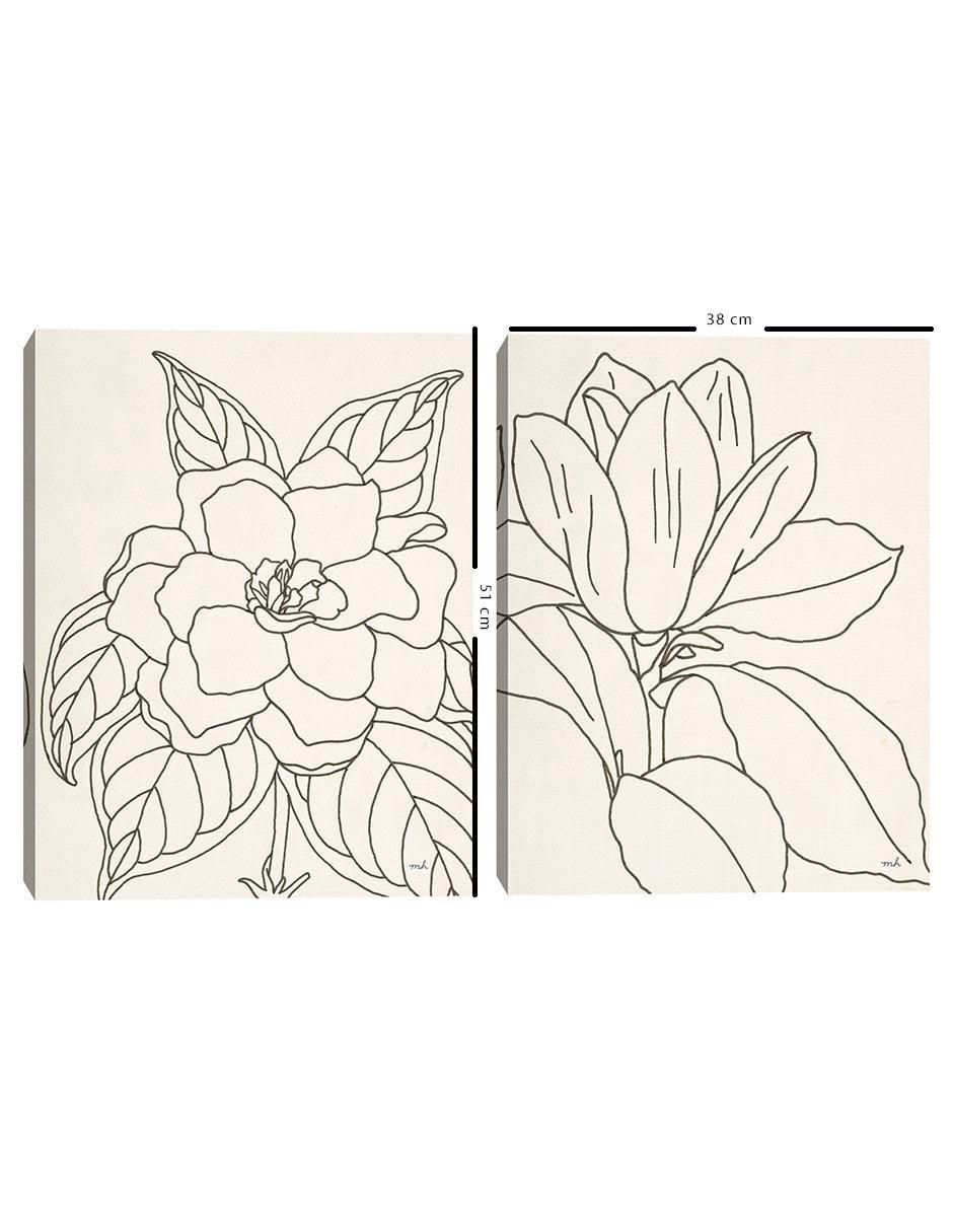 Pintura Cultivo de dibujo de línea de gardenia técnica mixta 5
