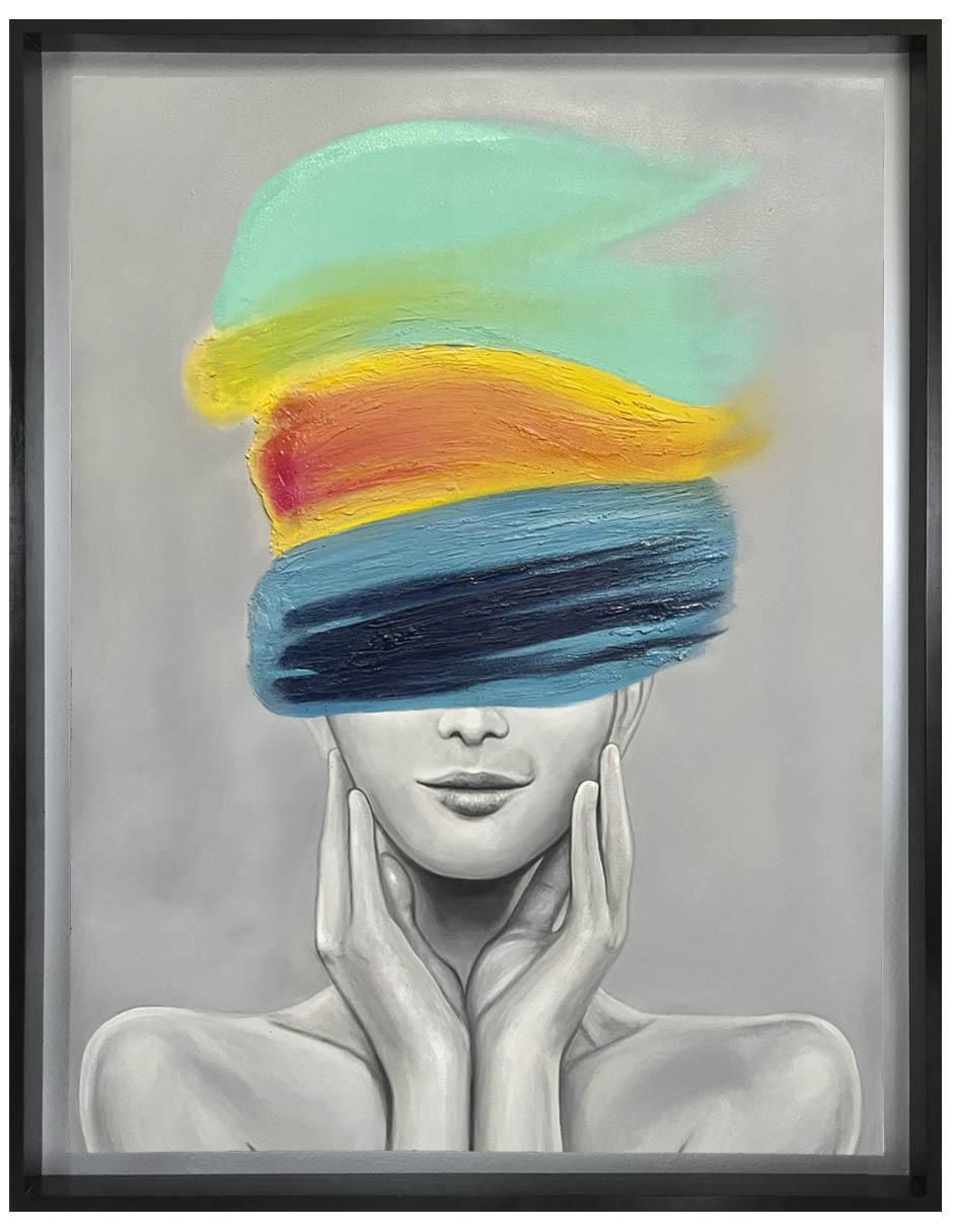 Pintura Rainbow Woman técnica mixta