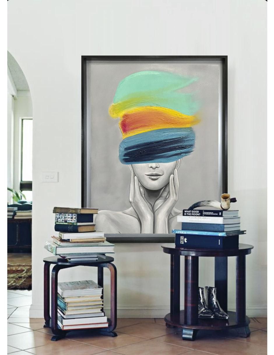Pintura Rainbow Woman técnica mixta 2