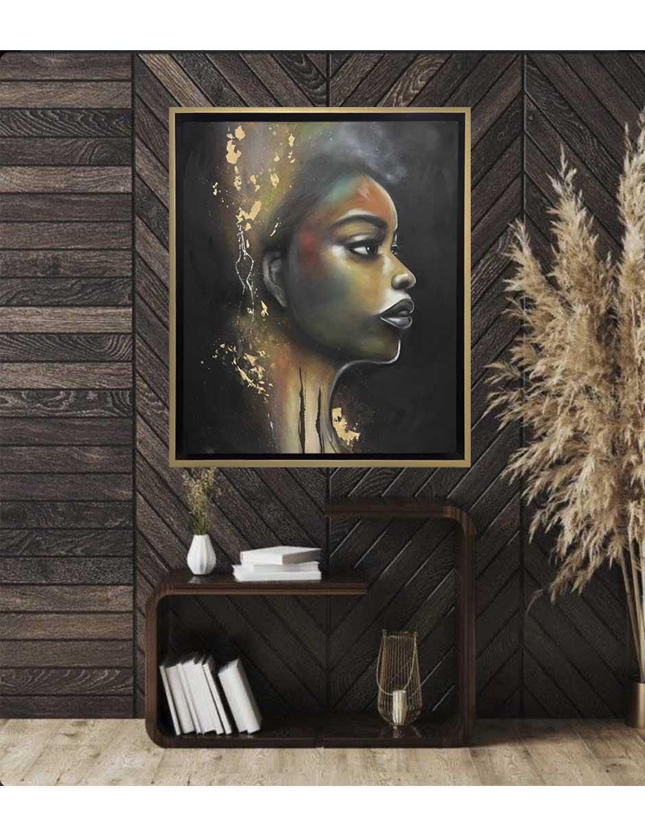 Pintura Adamari técnica mixta Hoja de oro 3