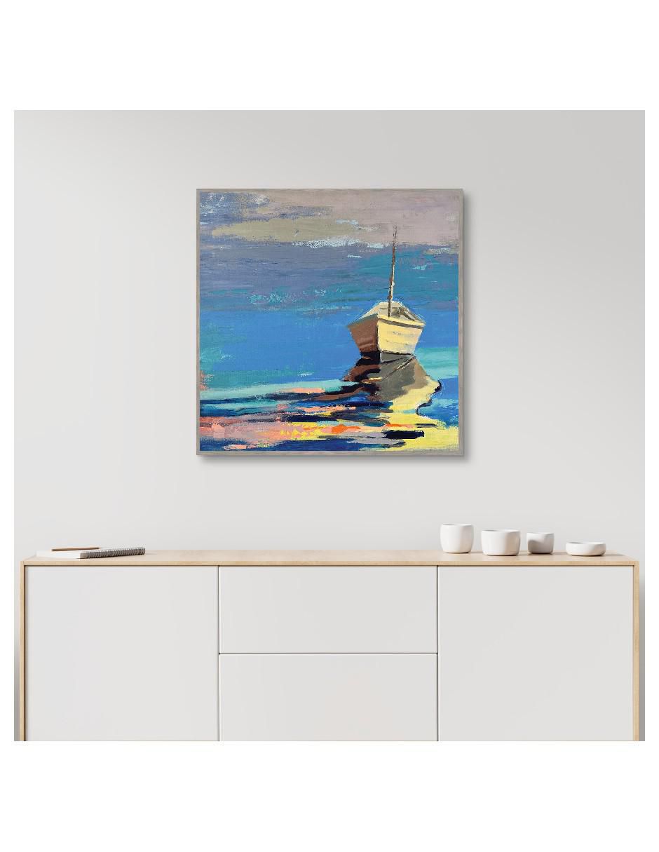 Pintura Bahía Azul técnica impresión 2