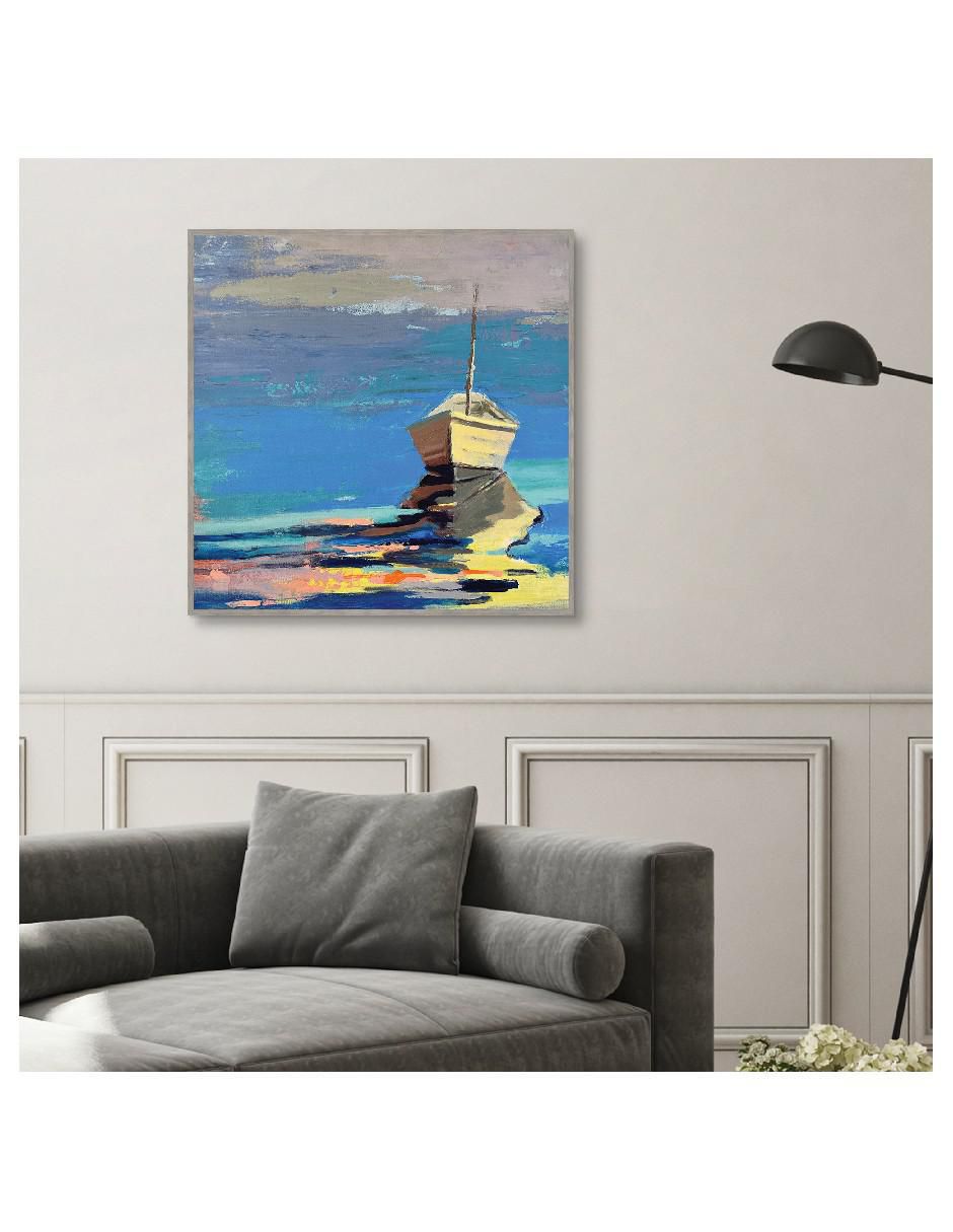 Pintura Bahía Azul técnica impresión 3