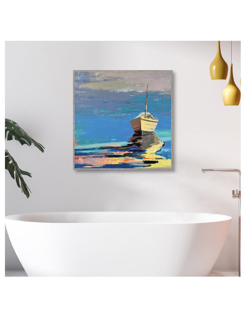Pintura Bahía Azul técnica impresión 4