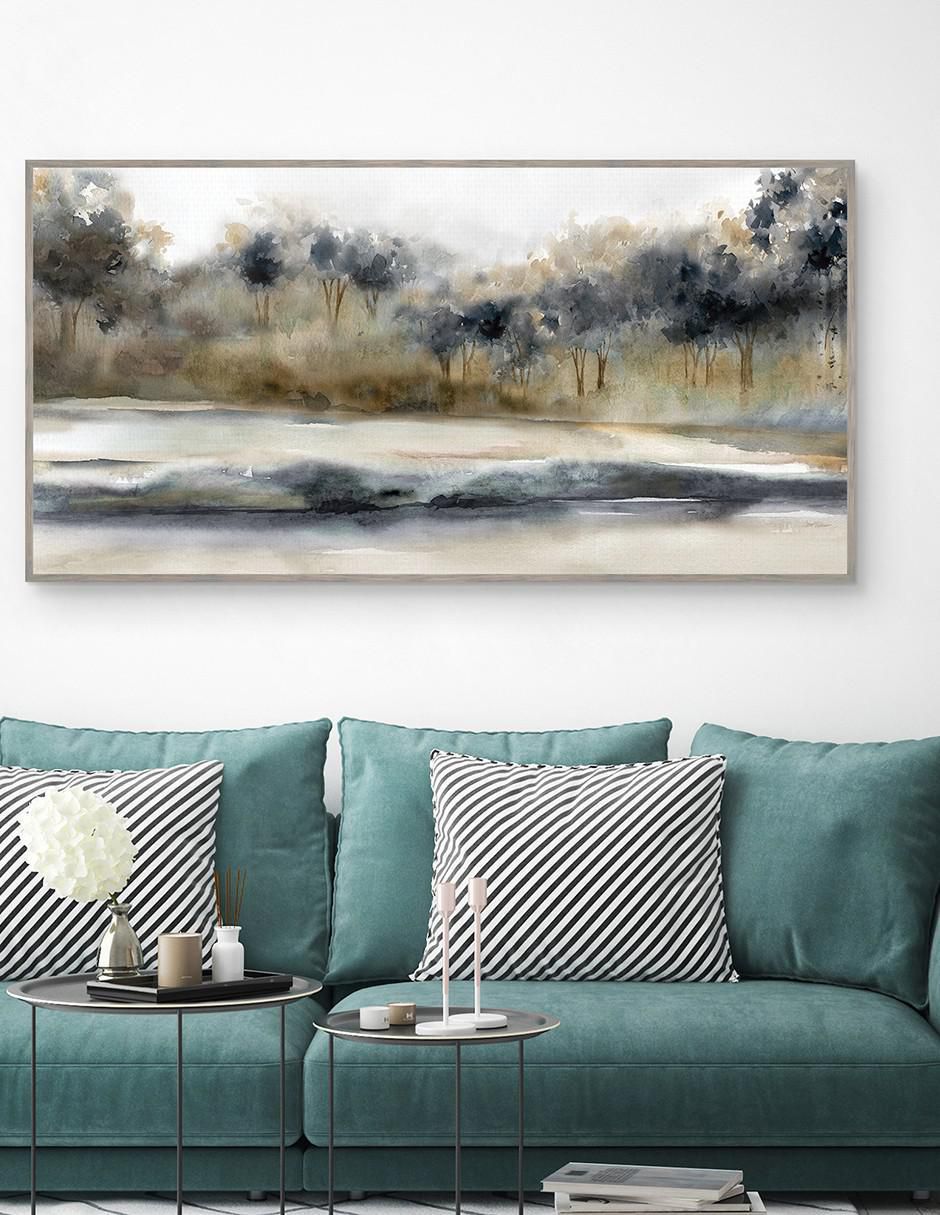 Pintura Río Silencioso técnica mixta Paisaje Río 4