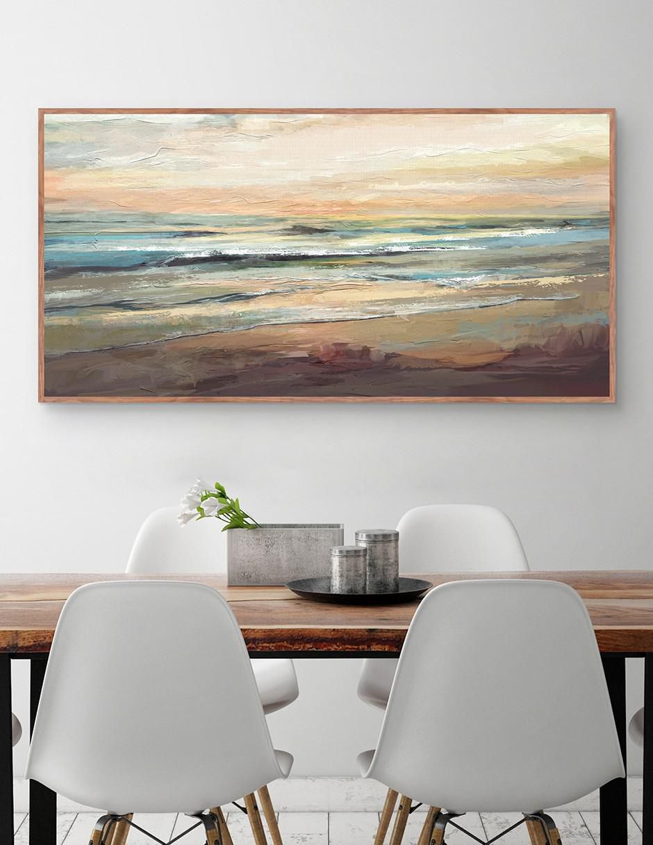 Pintura Mares el día técnica mixta Paisaje Mar del dia 4