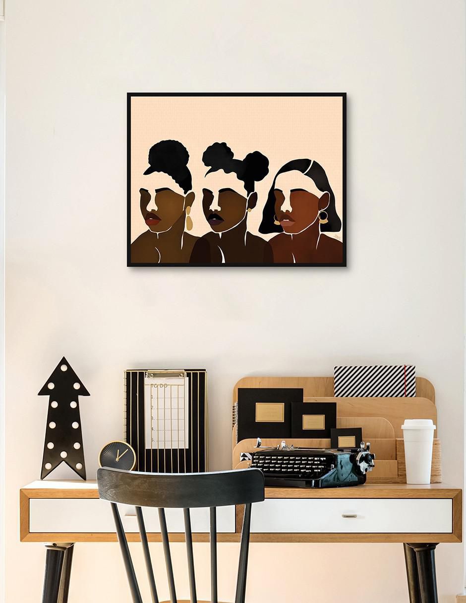 Pintura Hermanas II técnica mixta Siluetas 4