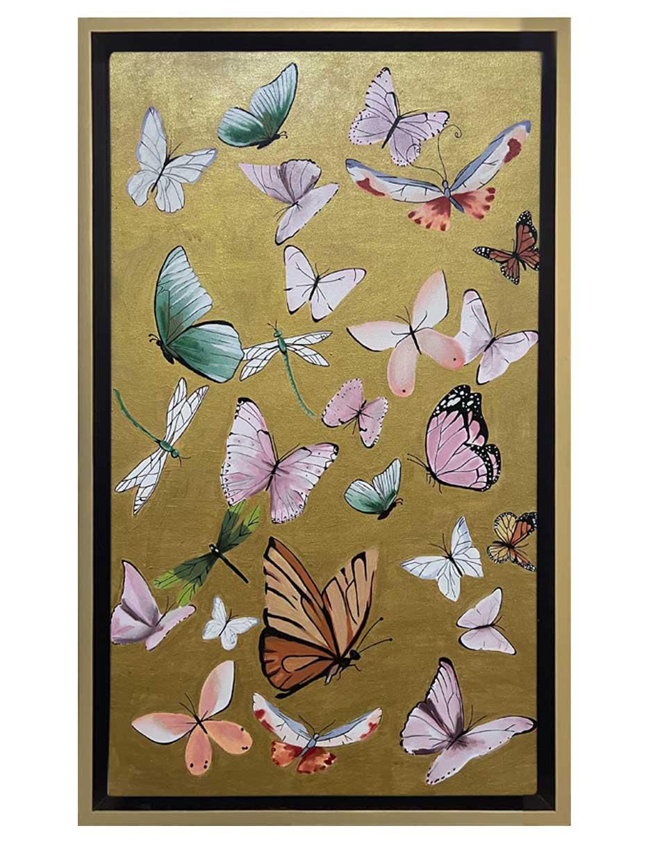 Pintura Golden Butterfly II técnica acrílico AnimalArt
