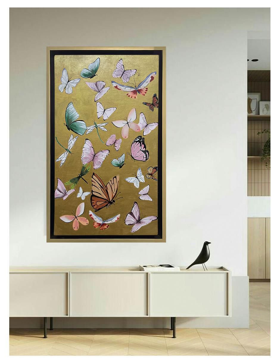 Pintura Golden Butterfly II técnica acrílico AnimalArt 3