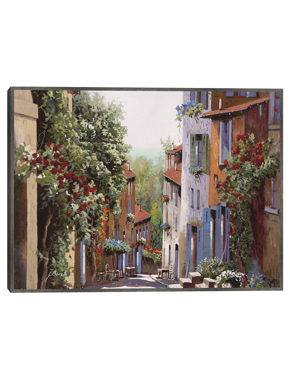 Pintura Vecchia Cagnes técnica mixta Paisaje