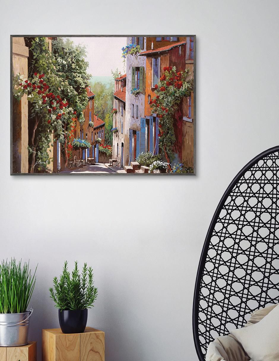 Pintura Vecchia Cagnes técnica mixta Paisaje 3