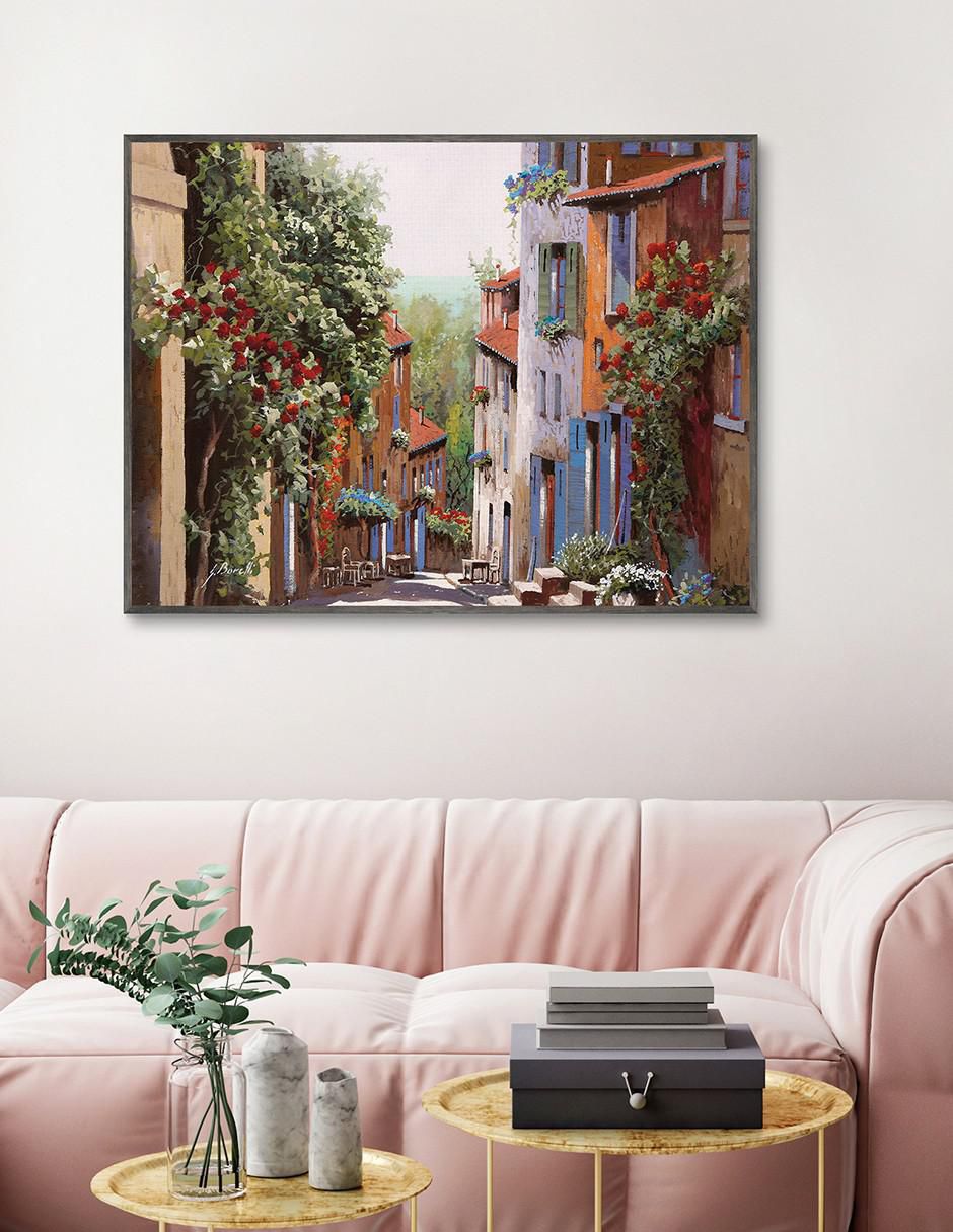 Pintura Vecchia Cagnes técnica mixta Paisaje 4