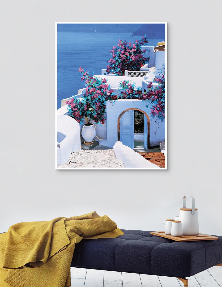 Pintura Blu DI Grecia técnica mixta 4