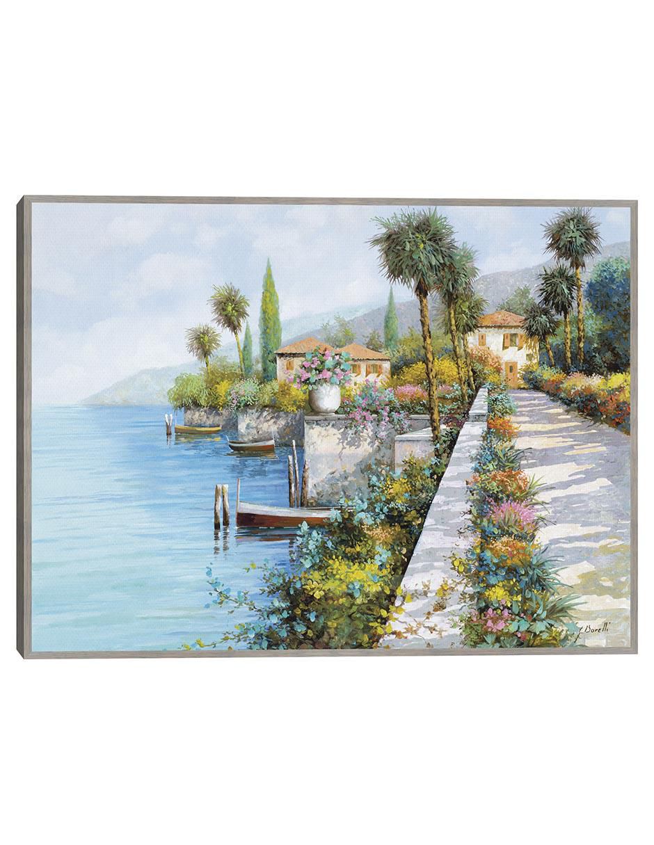 Pintura Lungo lago técnica mixta
