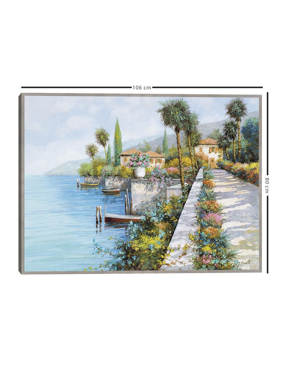 Pintura Lungo lago técnica mixta 5