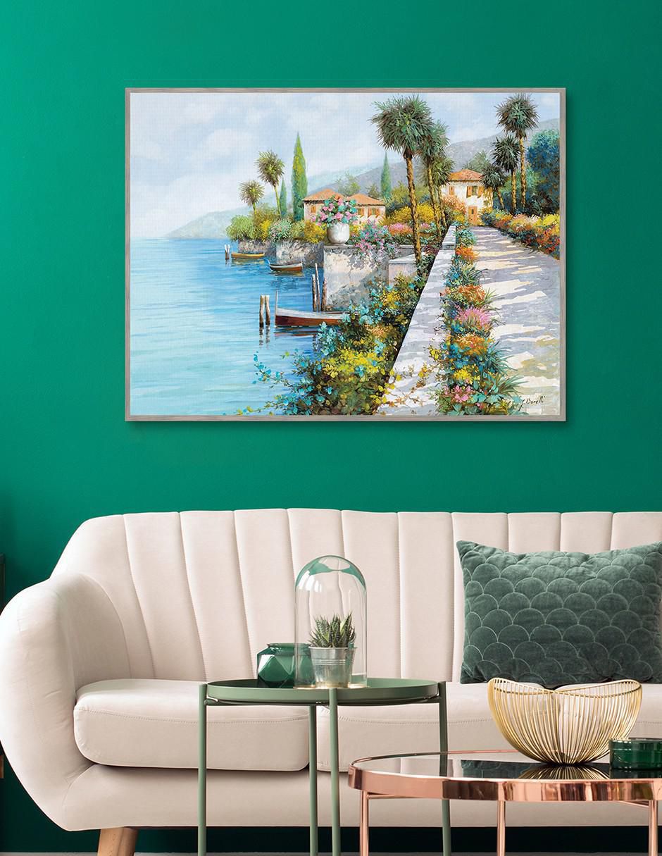 Pintura Lungo lago técnica mixta 4