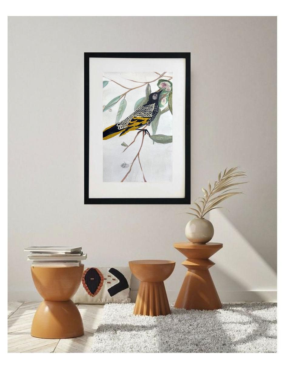 Pintura Yellow Bird II técnica acrílico AnimalArt 2