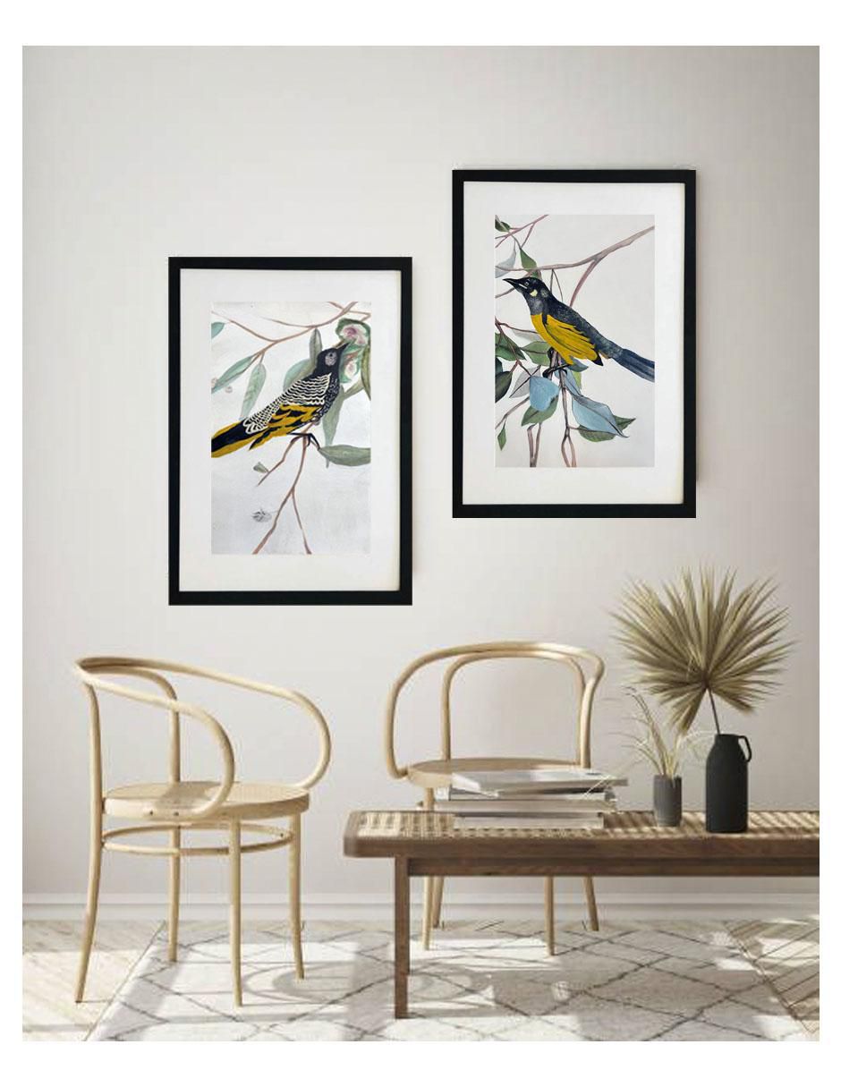 Pintura Yellow Bird II técnica acrílico AnimalArt 5