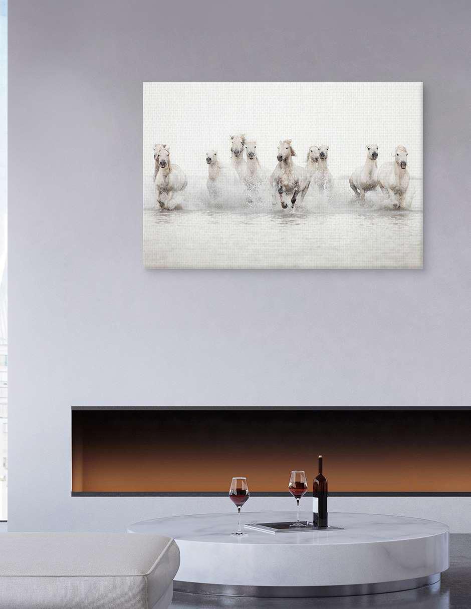 Pintura Caballos blancos técnica mixta Animales 3