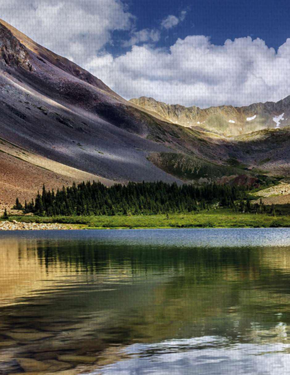 Pintura Montaña de mezcla técnica mixta Paisaje 3