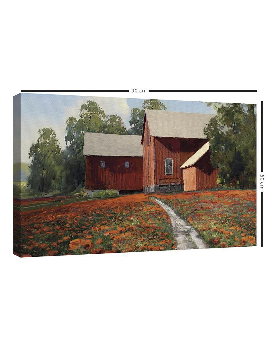 Pintura Un parche de amapola técnica mixta Paisaje 5