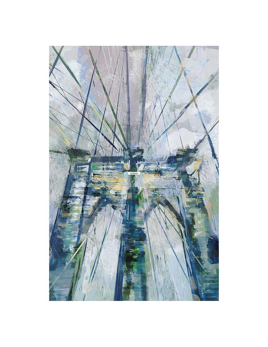 Pintura Paisaje de puente técnica mixta 2