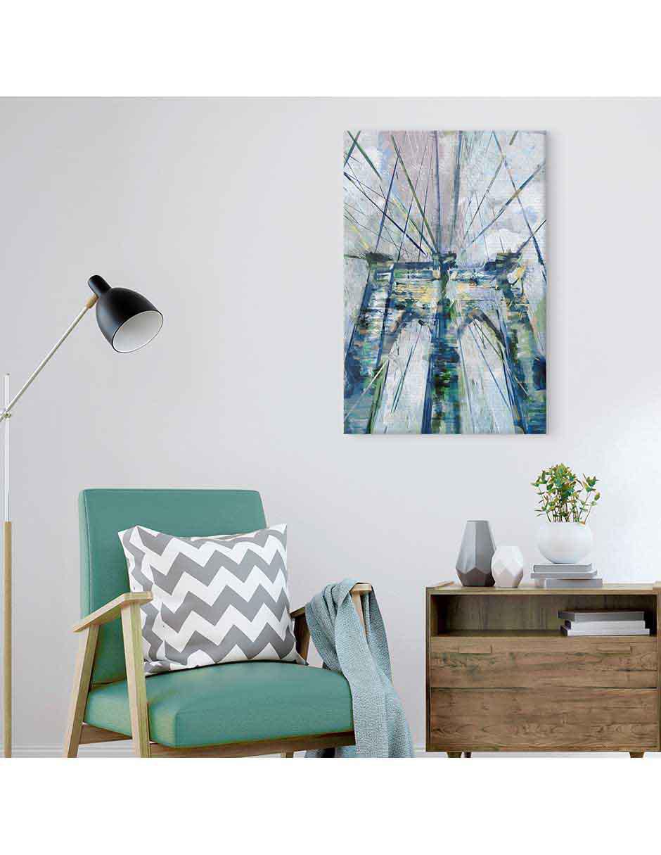 Pintura Paisaje de puente técnica mixta 3