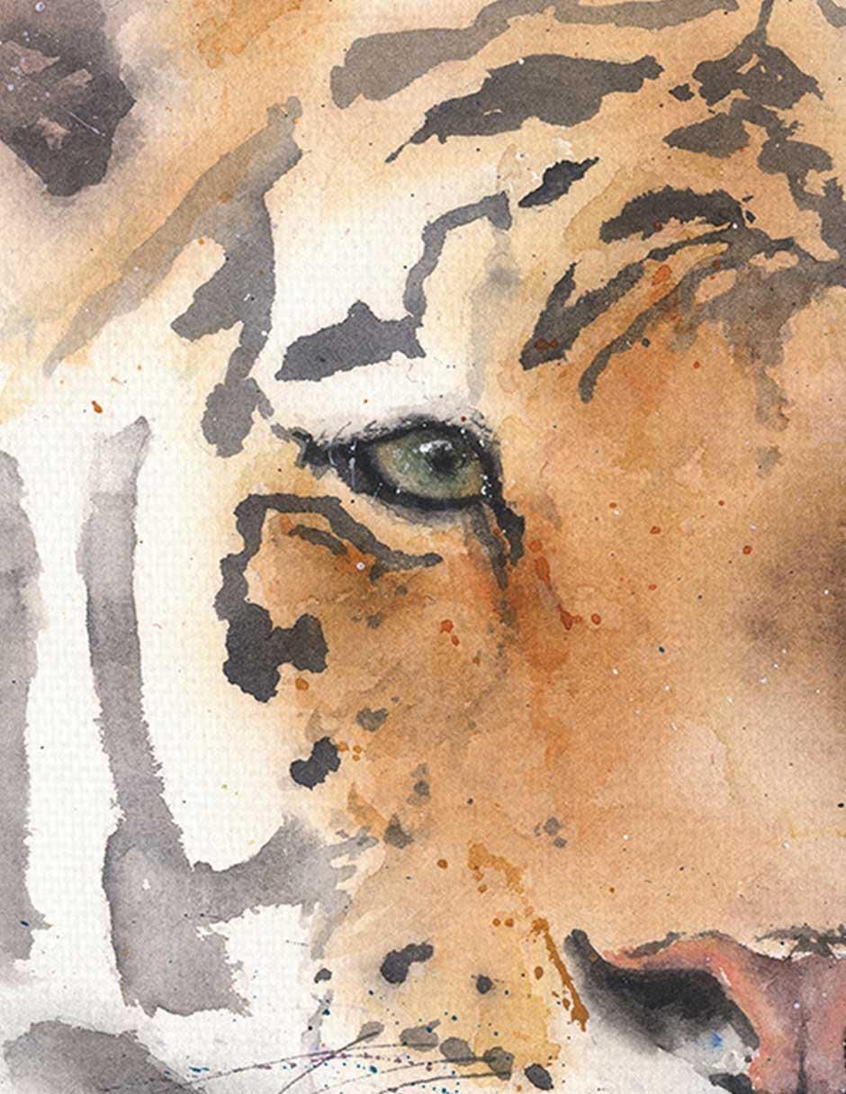 Pintura Tigre técnica mixta Animales 4