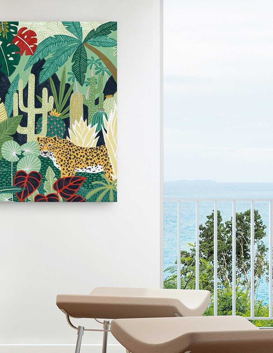 Pintura Acinónix tropical técnica mixta Animales 3
