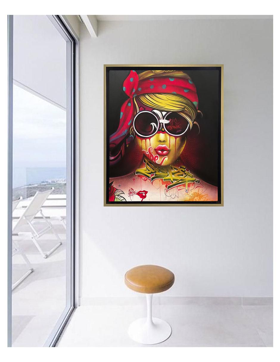 Pintura Rill Vibe técnica mixta Popart 3