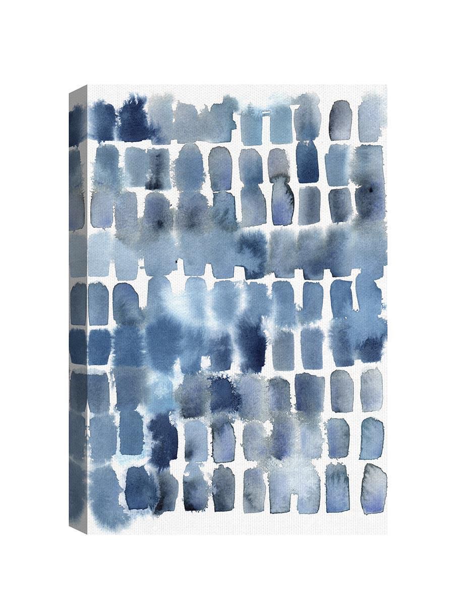 Pintura Bloques de lavado azul técnica mixta Abstracto