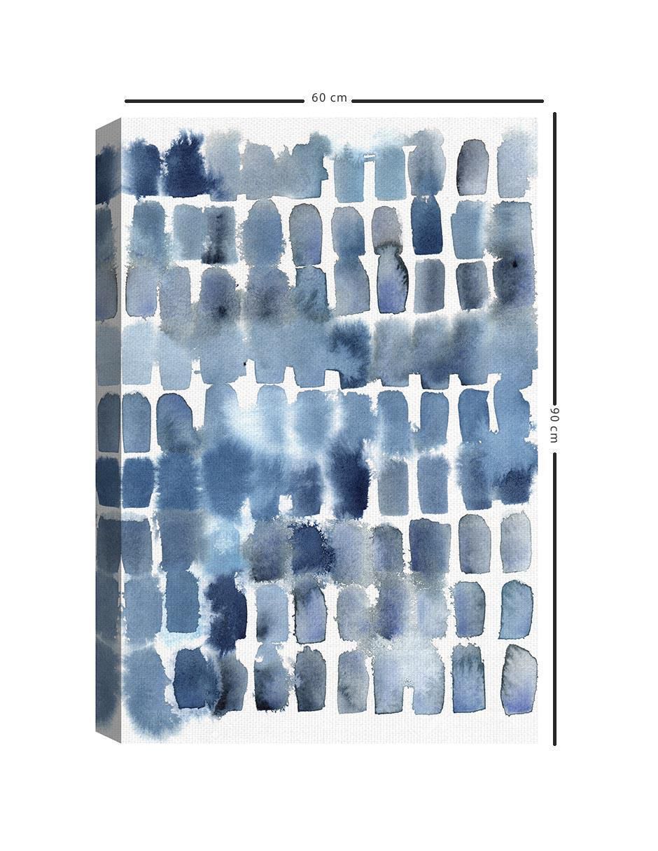 Pintura Bloques de lavado azul técnica mixta Abstracto 5