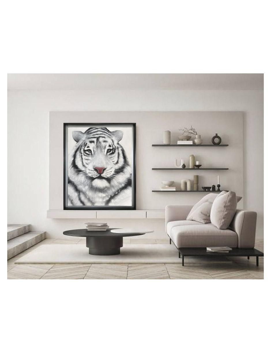 Pintura Tigre Blanco técnica mixta Animalart 3