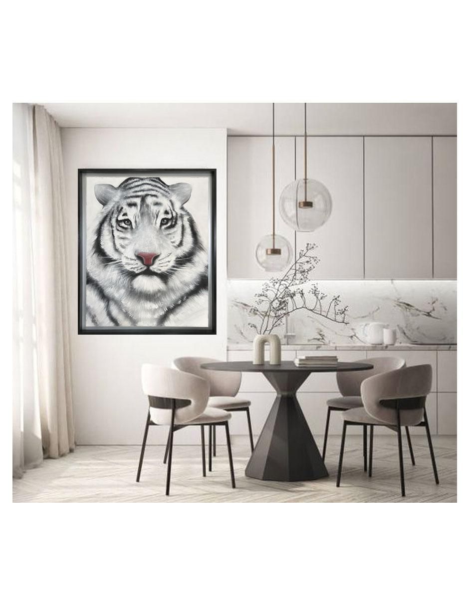Pintura Tigre Blanco técnica mixta Animalart 4