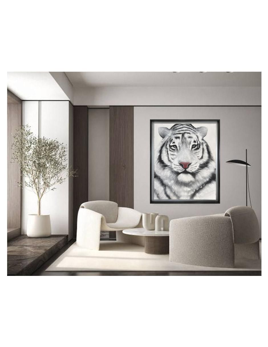 Pintura Tigre Blanco técnica mixta Animalart 5