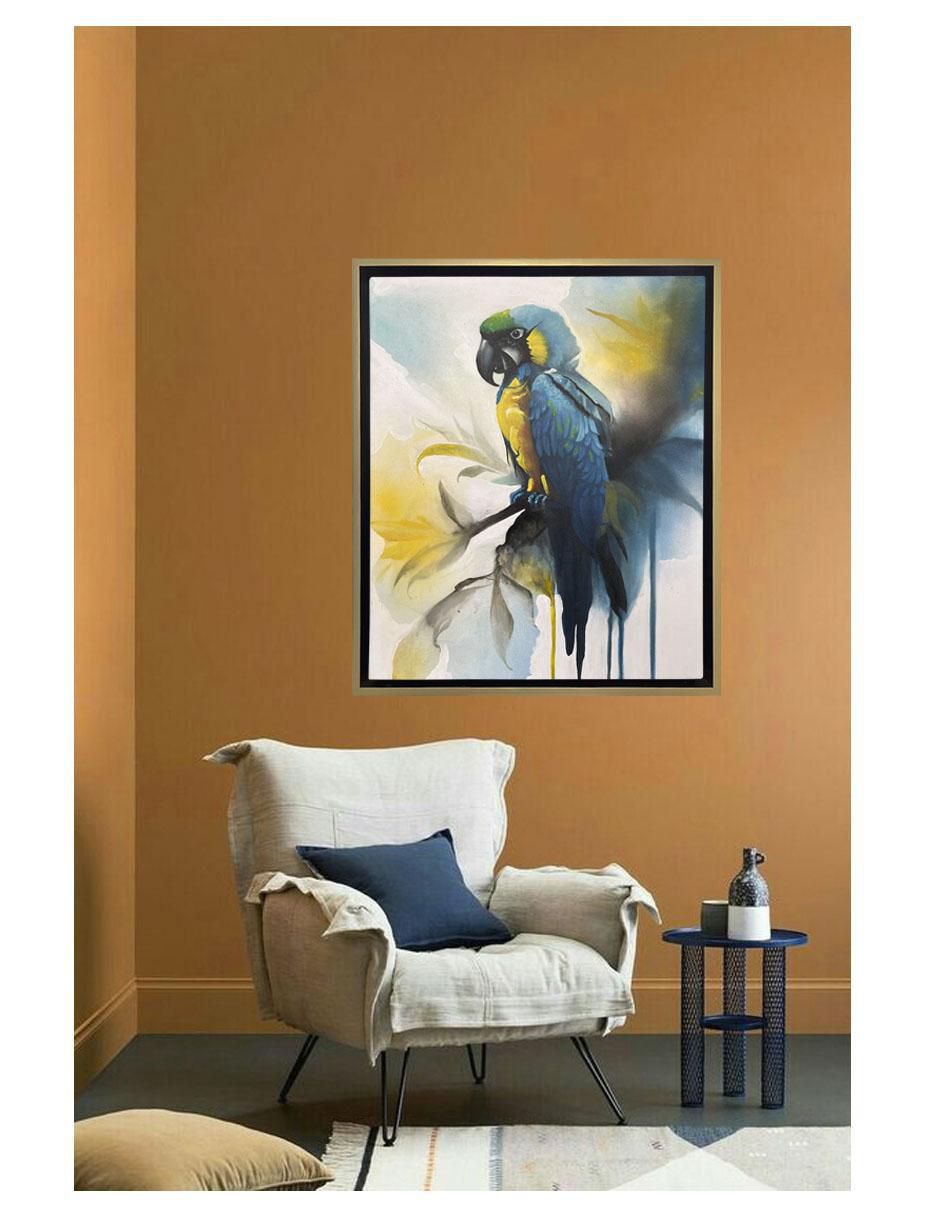 Pintura Perico técnica mixta Animalart 2