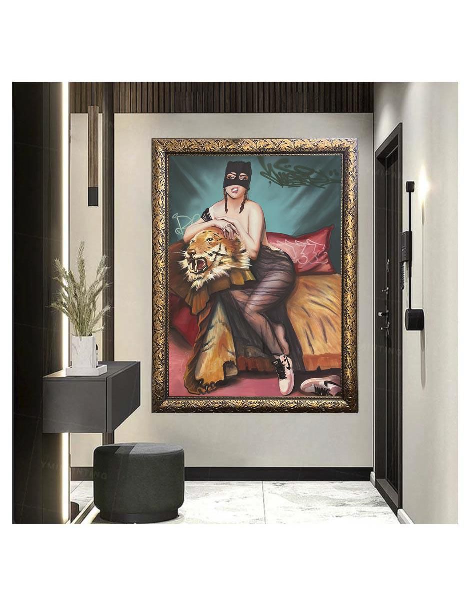 Pintura Keket en su sillón técnica óleo La verdadera cara de Keket 2