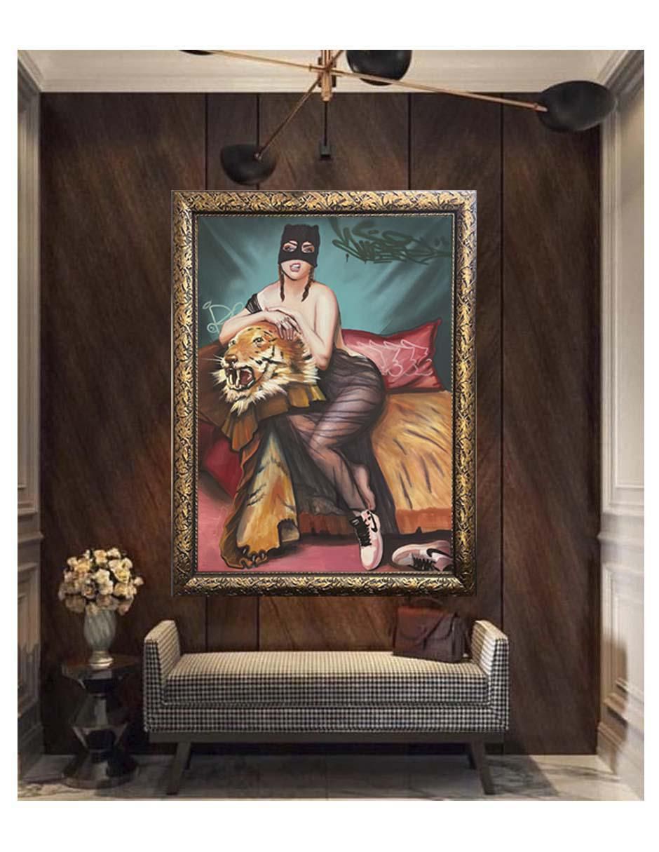 Pintura Keket en su sillón técnica óleo La verdadera cara de Keket 5