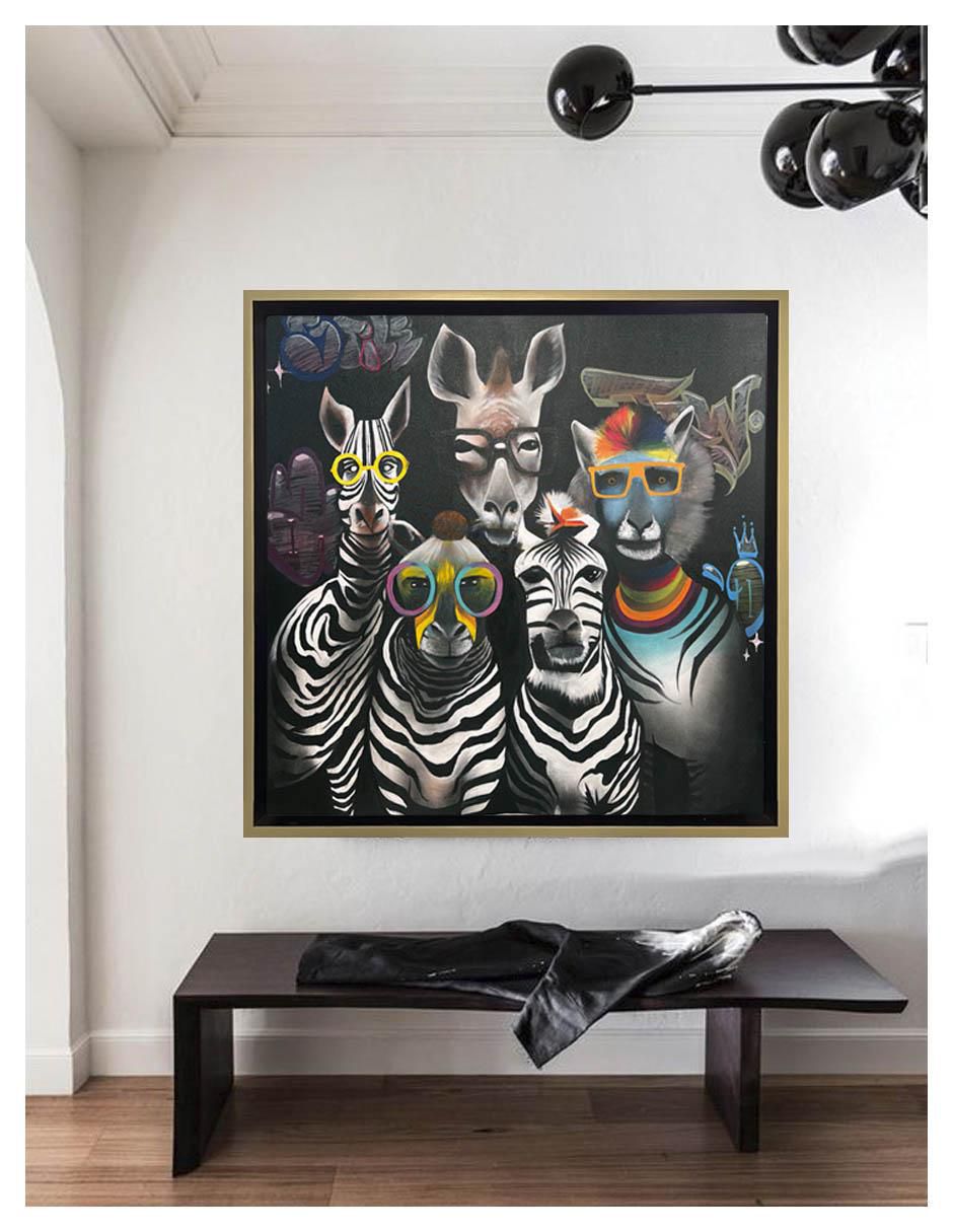 Pintura Intellectual Zebras técnica acrílico AnimalArt 2