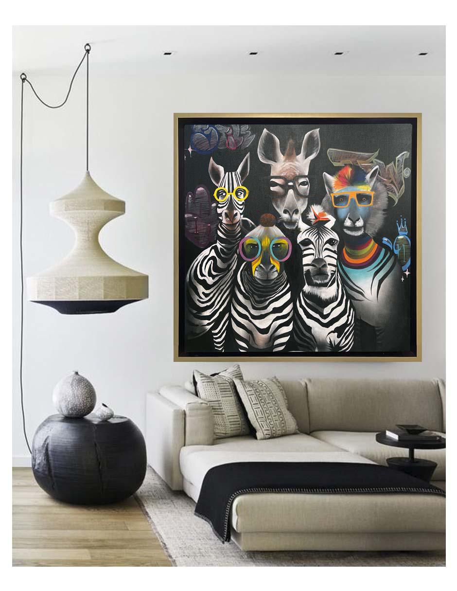 Pintura Intellectual Zebras técnica acrílico AnimalArt 4