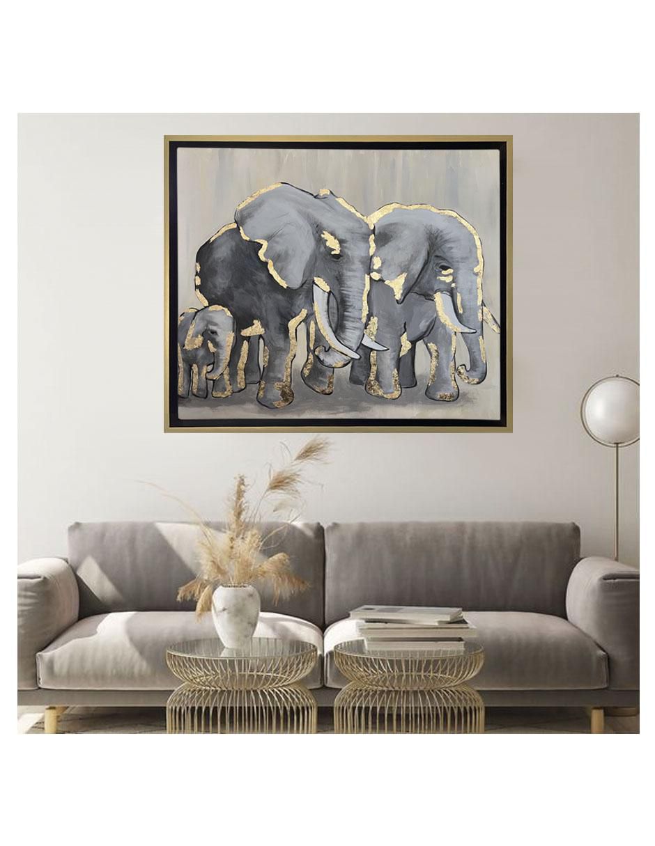 Pintura Family Elephant técnica acrílico AnimalArt 2
