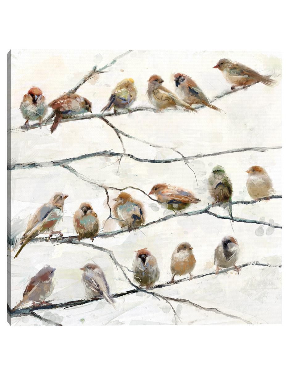 Pintura Pájaros de una pluma técnica mixta Pájaros de una pluma