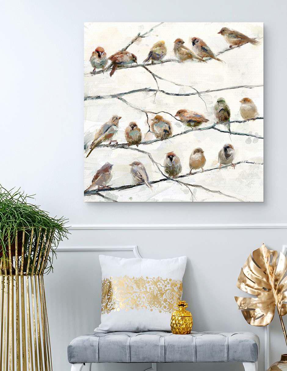 Pintura Pájaros de una pluma técnica mixta Pájaros de una pluma 4