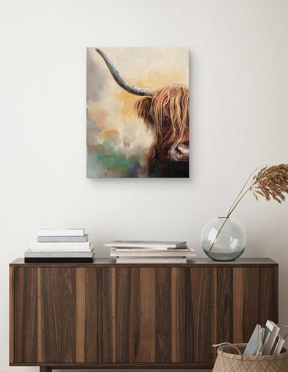 Pintura Tierras altas técnica mixta Animales 3