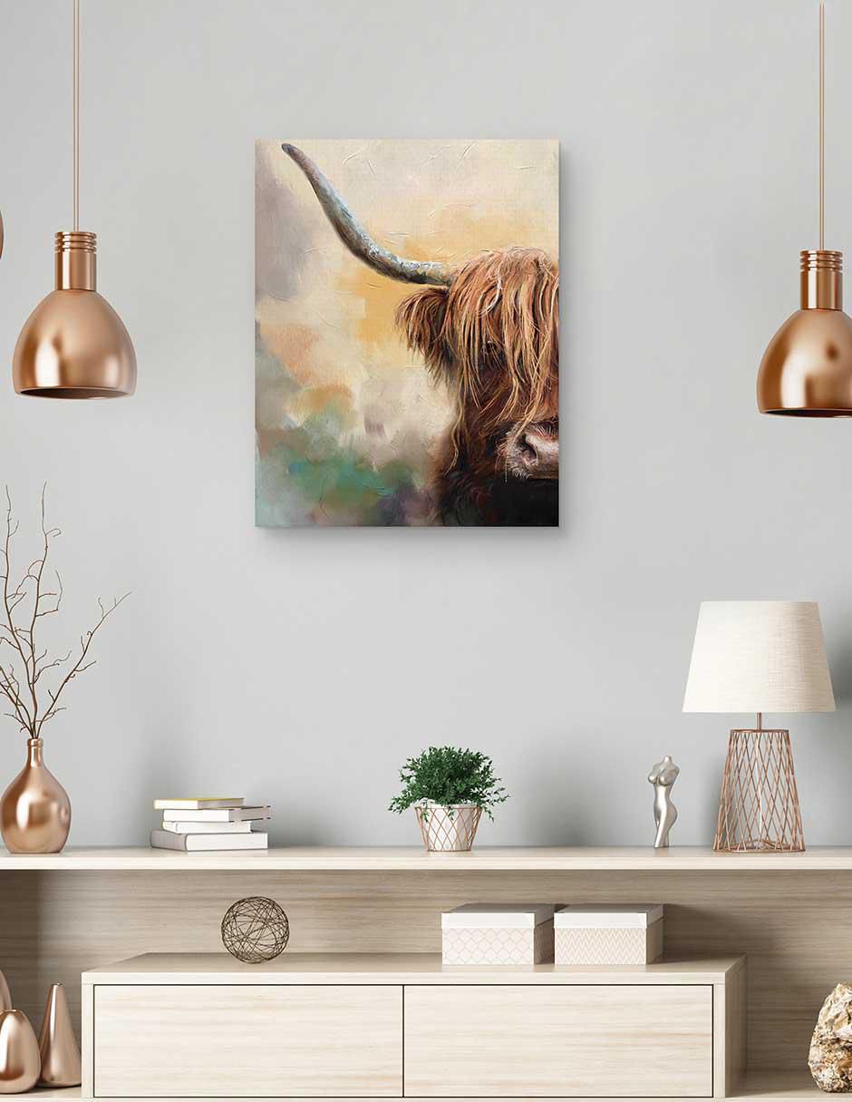 Pintura Tierras altas técnica mixta Animales 4