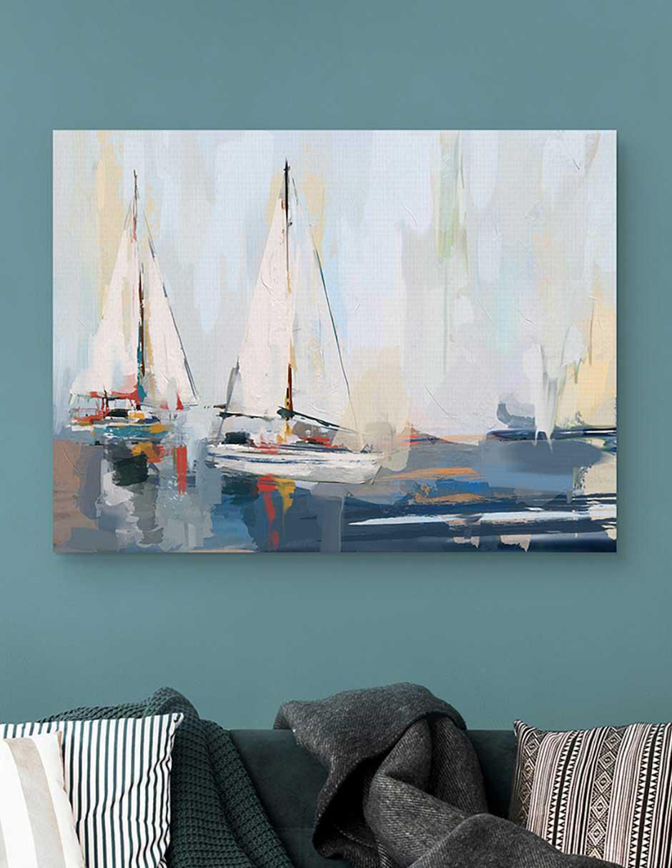 Pintura Ven a navegar lejos técnica mixta Costa 2