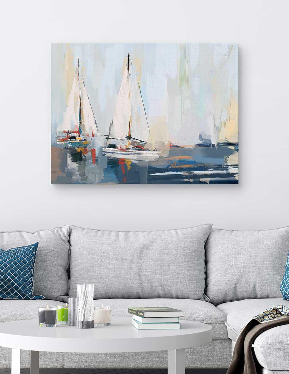 Pintura Ven a navegar lejos técnica mixta Costa 4