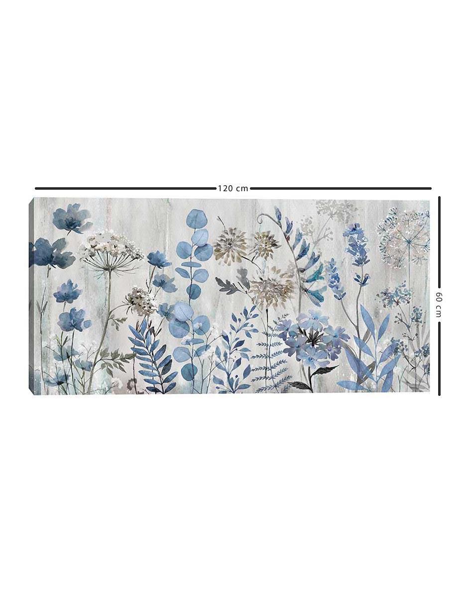 Pintura Sueño de la pradera azul técnica mixta Floral 5