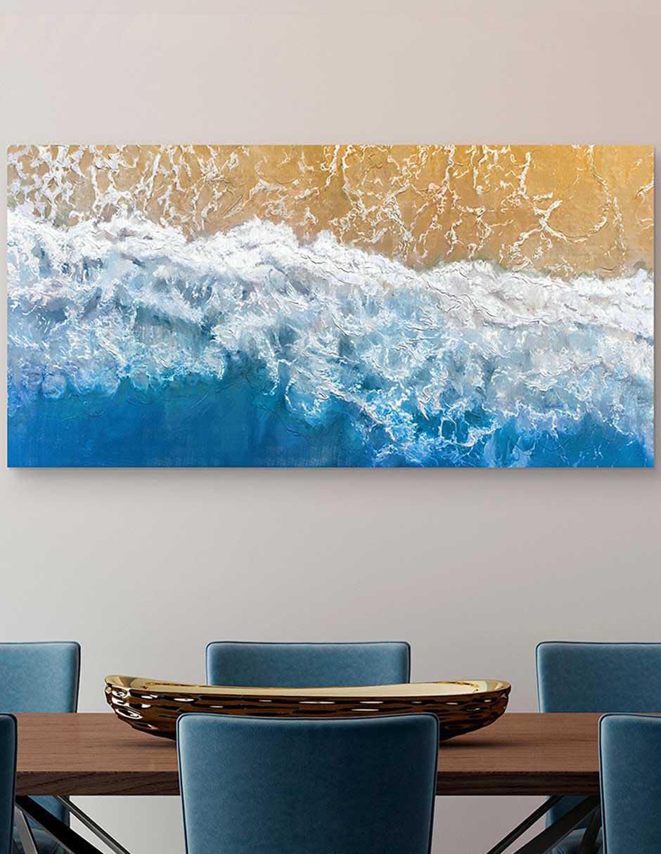 Pintura Blues de marea técnica mixta Costa 2