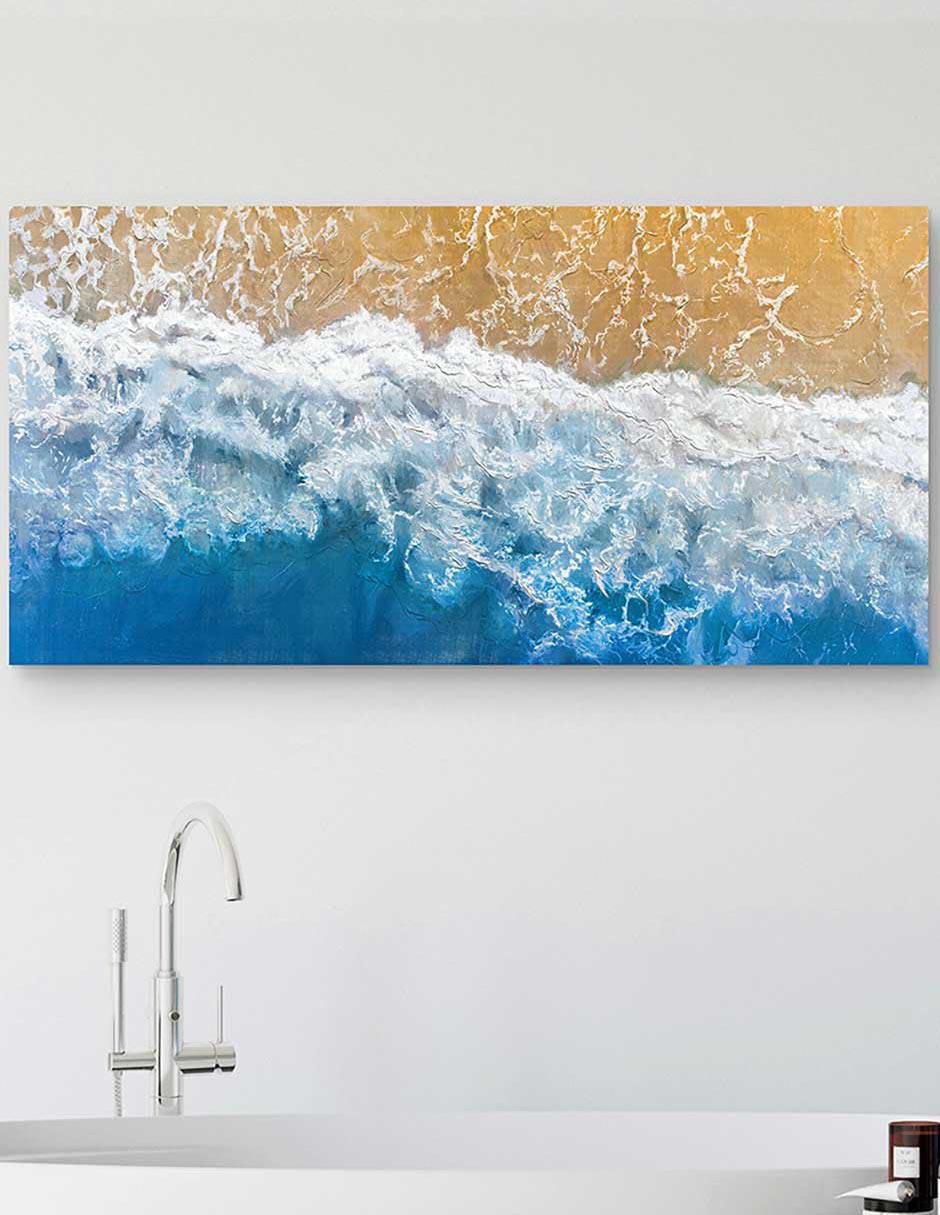 Pintura Blues de marea técnica mixta Costa 3